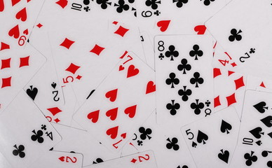 Playing cards background and texture