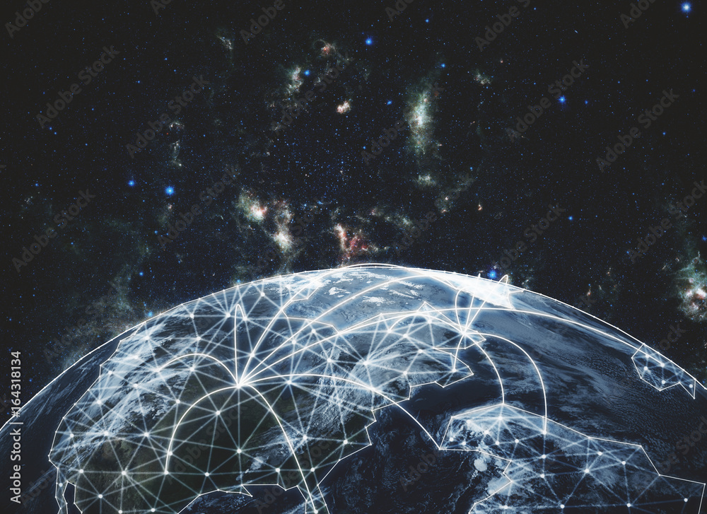 Poster global network background
