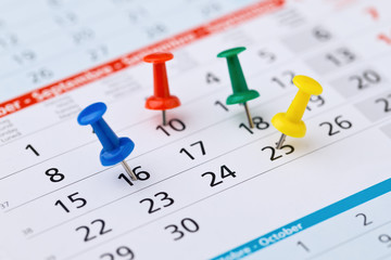 Pins on calendar