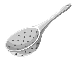 An icon for colander in flat style on grey background. Vector illustration Web site page and mobile app design vector element.