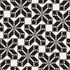 Vector seamless cross tiling pattern. Modern stylish geometric lattice texture. Repeating mosaic shapes abstract background