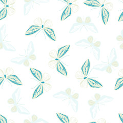 Vector pattern with butterflies.