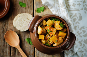 Pumpkin chicken cilantro rice