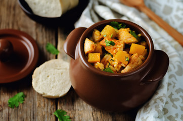 Pumpkin chicken cilantro rice