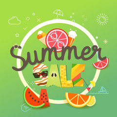 Summer sale vector illustration. Season sale concept