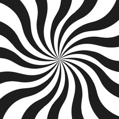 Abstract monochrome curly rays vector illustration