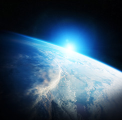 Planet Earth view 3D rendering elements of this image furnished by NASA