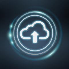 Blue and white digital cloud 3D rendering