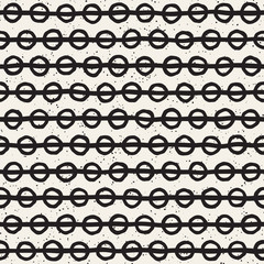 Hand drawn black and white ink abstract seamless pattern. Vector stylish texture. Monochrome geometric shappes paint brush lines