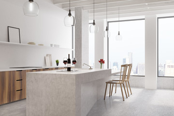 Marble bar white kitchen, poster