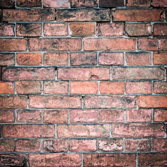 red brick stone wall background - brickwork