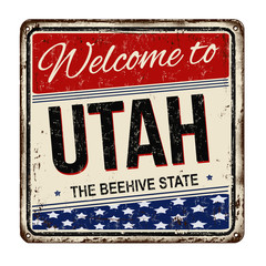 Welcome to Utah vintage rusty metal sign