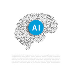 The concept of the development of artificial intelligence, the creation of a learning neural network. The banner which is developing brain computer network