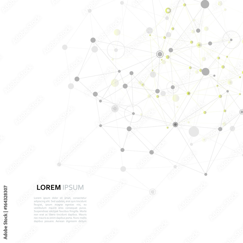 Poster modern vector design with elements of molecular bonds
