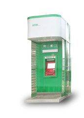 ATM machine isolated on white background with clipping path.