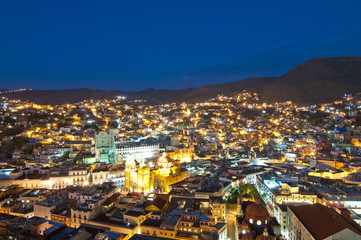 Naklejka premium City of GUANAJUATO at night. MEXICO