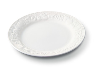 Round empty white plate
