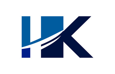 IK Negative Space Square Swoosh letter Logo