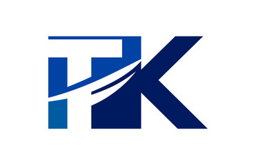 TK Negative Space Square Swoosh letter Logo