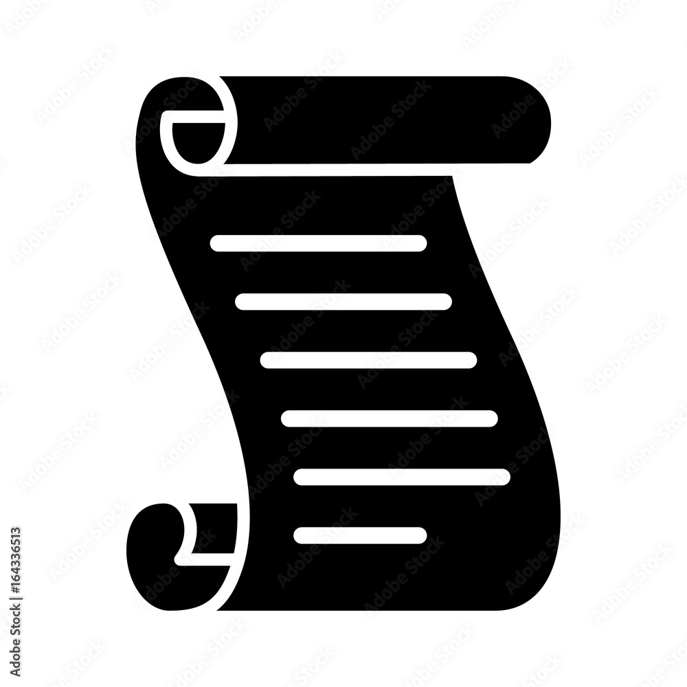 Fototapete old manuscript parchment paper with text flat vector icon for games and websites