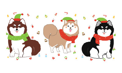 Obraz na płótnie Canvas dogs wearing christmas costumes