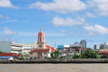 Santa Cruz church chao phraya river side, Bangkok, Thailand