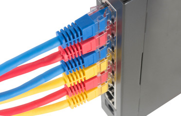 network cables connected to router