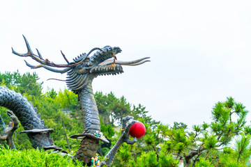 Beautiful Architecture at Haedong Yonggungsa Temple sits upon a cliff