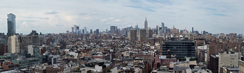 Manhattan panorama from Canal Street and Broadway looking north