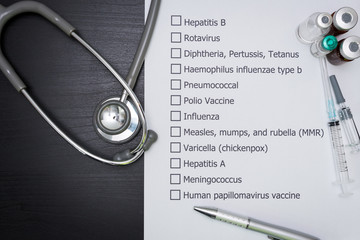 Doctor are checking patient's Vaccination schedule.