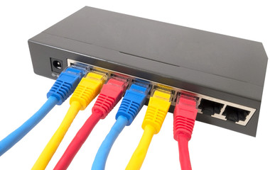 network cables connected to router