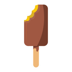 Ice cream of chocolate vanilla ingredients in stick on white background cartoon flat vector illustration element for delicious food ice cream design