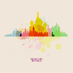 MOSCOW Vector silhouettes of the city