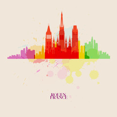 Naklejka premium ROUEN Vector silhouettes of the city