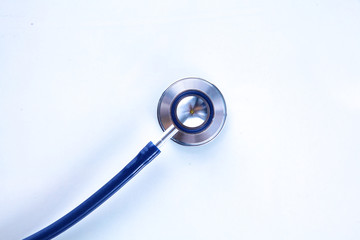 Fototapeta na wymiar Blood pressure meter and stethoscope, isolated on white