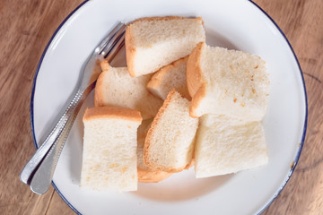 top view of streamed bread.bread