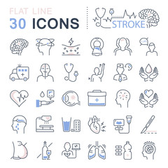 Fototapeta premium Set Vector Flat Line Icons Stroke