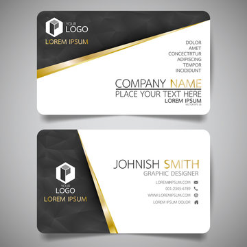 Black modern creative business card and name card,horizontal simple clean template vector design, layout in rectangle size.
