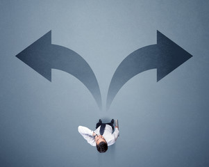 Businessman making a decision