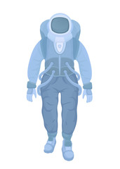 Astronaut in a spacesuit. Chemical or radiation protection suit. Vector illustration, isolated on white background.