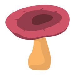 Mushroom with red hat on white background element for mushroom design and web