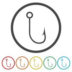 Hook icons set - vector Illustration 