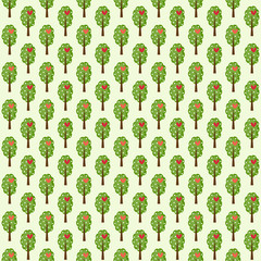 Seamless trees pattern background