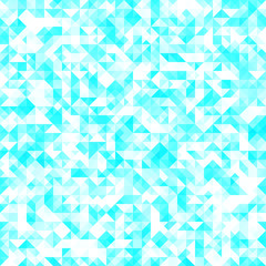Seamless bright pattern of small triangles in blue and turquoise tones. Background for the design of the surface. Abstract geometric wallpaper.