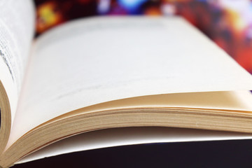 Opened book soft bright light 
