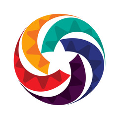 flat design style icon / logo colorful with circular concept