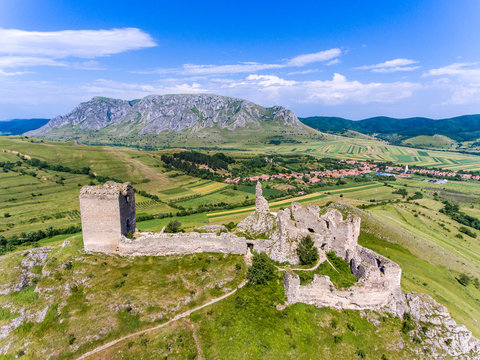 Aerial view of Coltesti Fortress, Romania