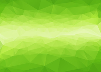 Polygonal abstract with green gradient shading across background.