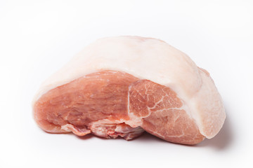 Fresh raw pork meat on a light background