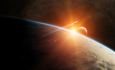 Planet Earth in space 3D rendering elements of this image furnished by NASA
